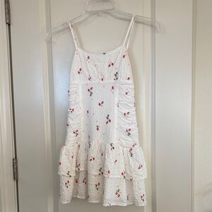 Art Class White Berry Print Casual Dress